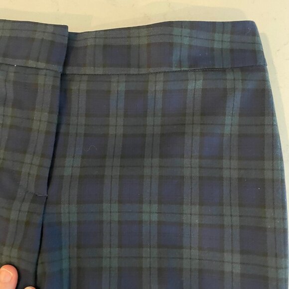 Tommy Hilfiger Ashby Ankle Tartan Plaid Preppy Poly Rayon Pants Navy Green Sz 2 - Picture 5 of 13